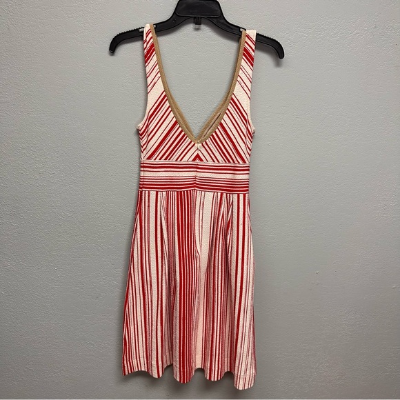 Anthropologie Postmark Size 6 Red Poppy Striped Sleeveless Dress - Picture 4 of 5